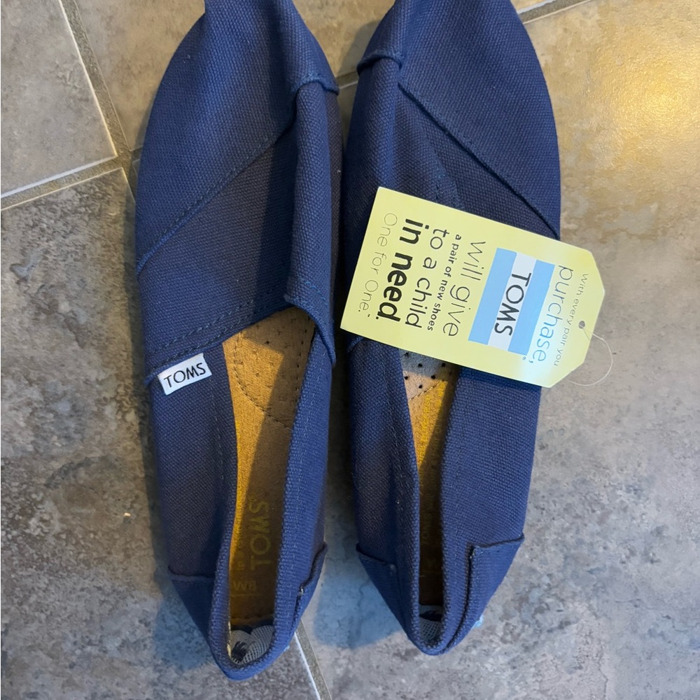 TOMS Navy Blue Slip-On Shoes